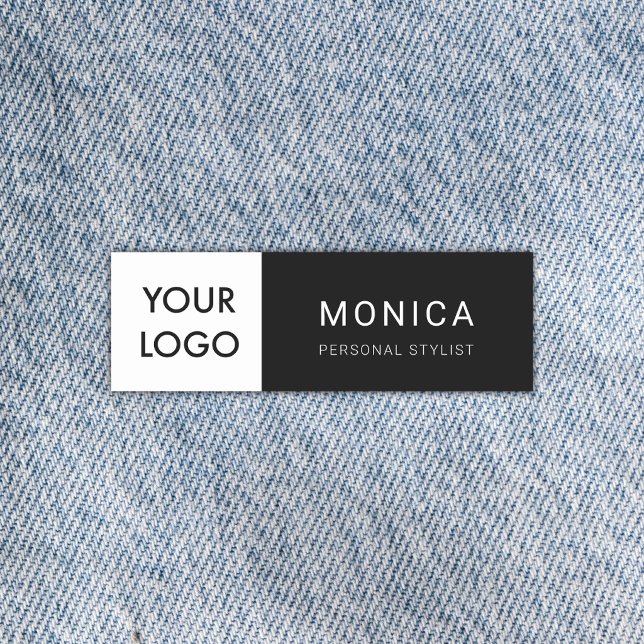 Logo Minimalist Professional Black Name Tag (Creator Uploaded)