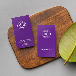 Logo Minimalist Purple Modern Sleek Custom Business Card