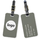 Logo Minimalist Sage Green Business Luggage Tag<br><div class="desc">Simple logo design for your business.  Replace the logo and details with your own and change the background colour in the design tool to customise.  Ideal for as a promotional item to give to clients,  customers and employees,  and for business travel and trade shows.</div>