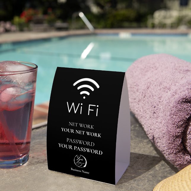 Logo Minimalist Wifi QR Code | Network Password (Insitu(On Table))