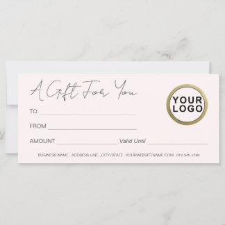 Logo Modern Elegant  |  Pink Gift Certificate