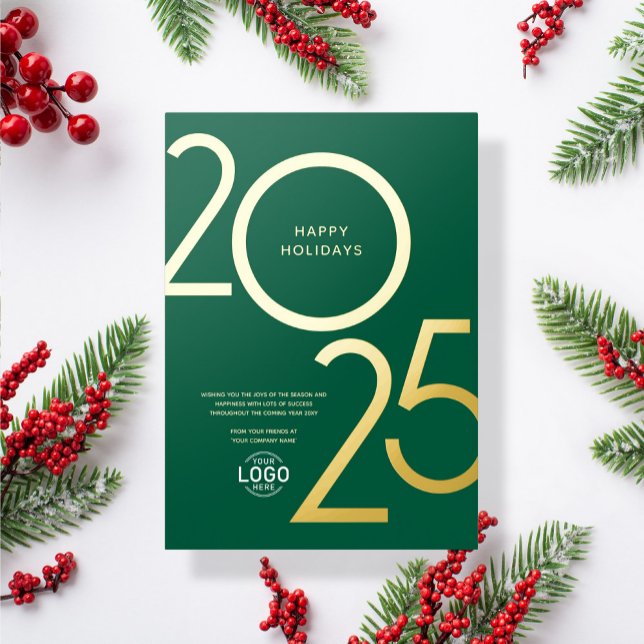 Logo Modern Green Bold Business Holiday Gold Card (Creator Uploaded)