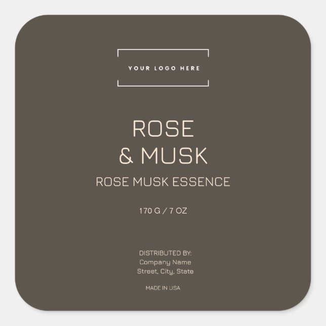 Logo Modern Minimalist Candle Cosmetic Square Square Sticker (Front)