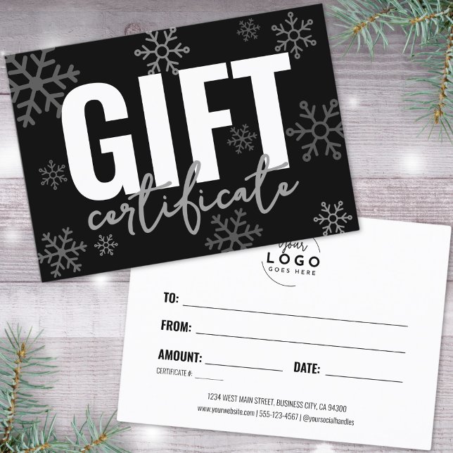 Logo Modern Script Business Gift Certificate (Logo Modern Script Business Gift Certificate)