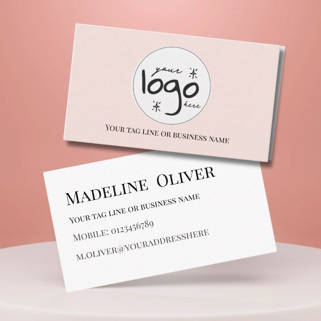 Logo Modern Simple Blush  Business Card (Creator Uploaded)