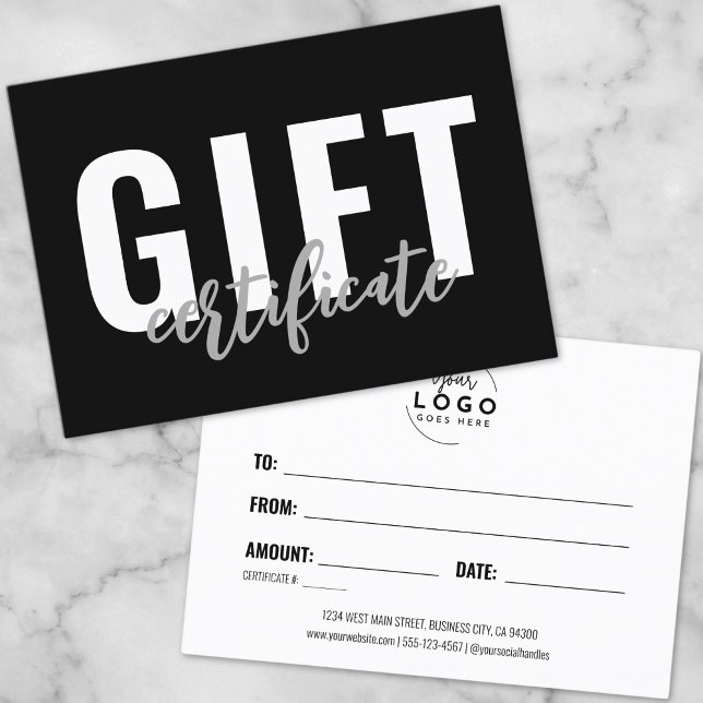 Logo Modern Simple Business Gift Certificate (Logo Modern Simple Business Gift Certificate)