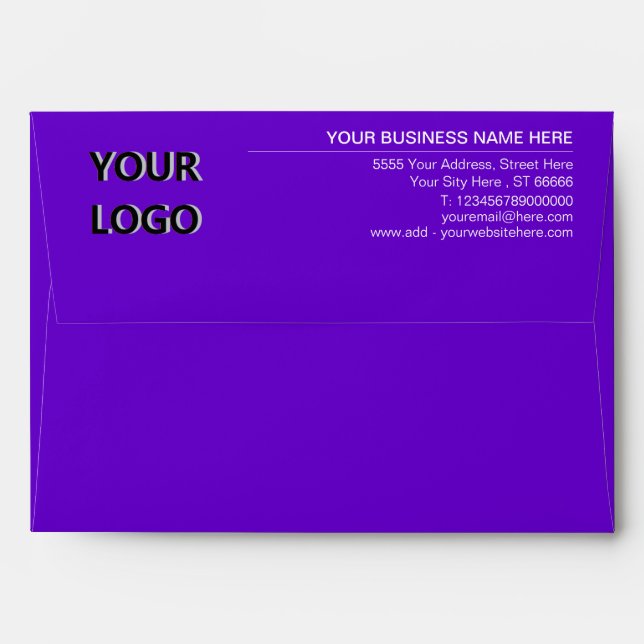 Logo Name Address Business Envelope Template (Back (Top Flap))