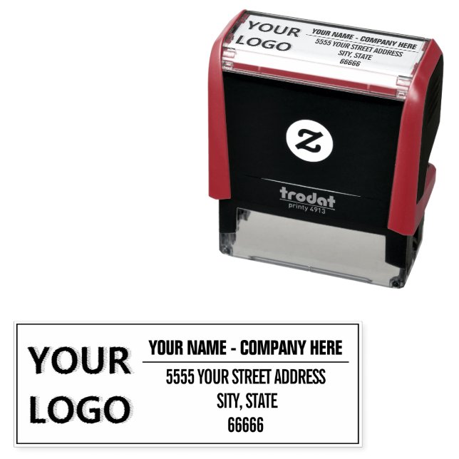 Logo Name Address Framed Design Stamp Professional (In Situ)