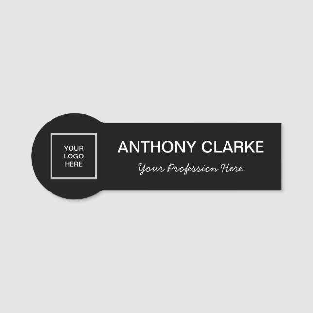 Logo Name Black Minimalist Classic  Tag (Front)