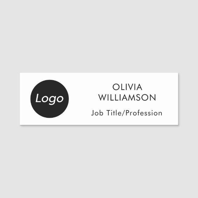 Logo Name Job Title Professional Name Tag (Front)