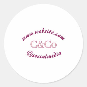 logo name letter company social media website simp classic round sticker