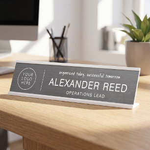 Logo Name Plates Bold Charcoal Black