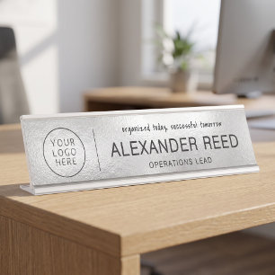 Logo Name Plates Elegant Sleek Silver