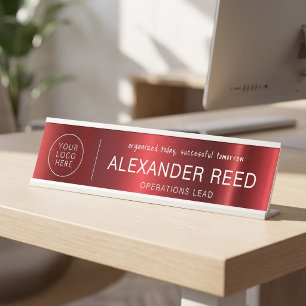 Logo Name Plates Personalised Chic Red
