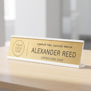 Logo Name Plates Sophisticated Classic Gold