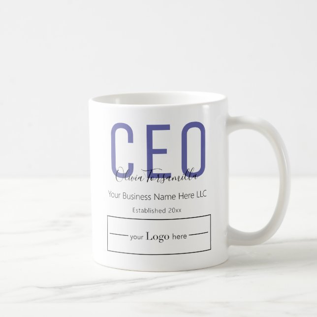Logo Name Purple Black CEO Coffee Mug (Right)