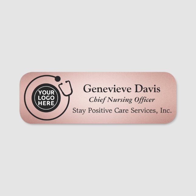 Logo Name Tag Nursing Business Employee Badge (Front)