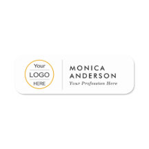 Logo name title BLACK divider white name tag