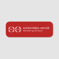 Logo Name Title Name Tag Red