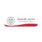 Logo name title red wave white modern