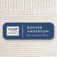 Logo name title white divider dark blue