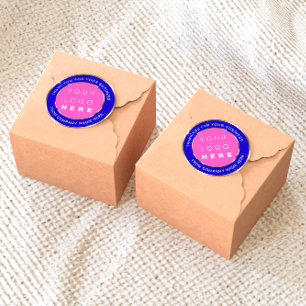 Logo Name Web Thank You Gold Pink Royal Blue Classic Round Sticker