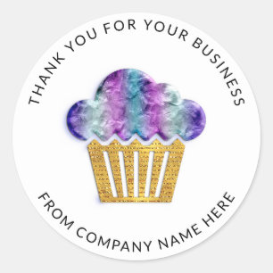 Logo Name Web Thank You Name Cake Smile Bakery Classic Round Sticker