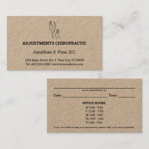 Logo & Office Hours Chiropractic Appointment Cards