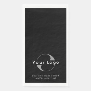 Logo on Black + White Text Company Business Paper  Napkin