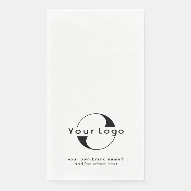 Logo on Clean + Black Text Company Business Paper  Napkin (Front)
