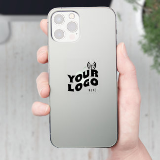 Logo on Clear vinyl square Business Phone Case