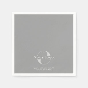 Logo on Grey + White Text Company Business Paper N Napkin