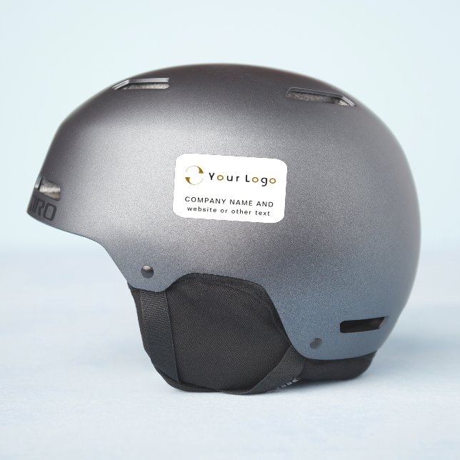 Logo on Off white rectangle Helmet Business Vinyl (Helmet Side)