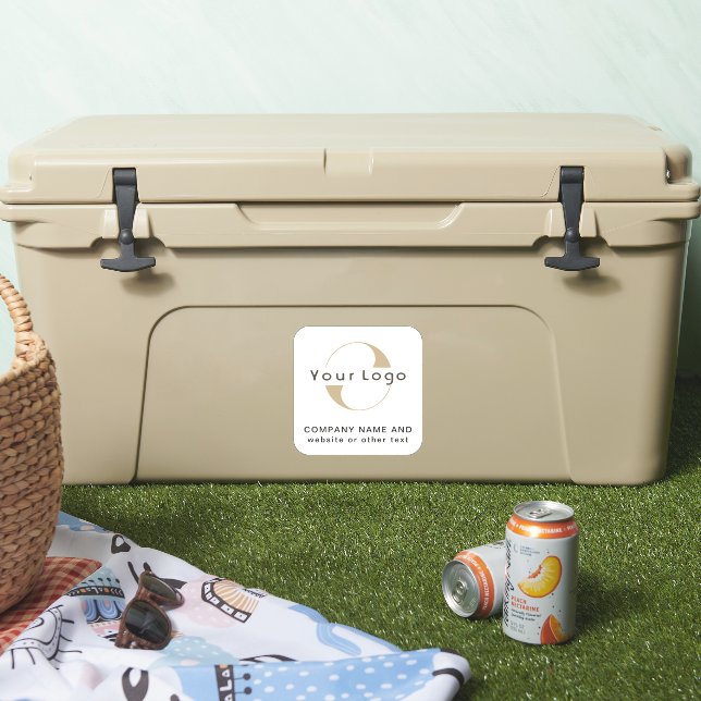 Logo on Off white square Cooler Business Vinyl Sti (Cooler)