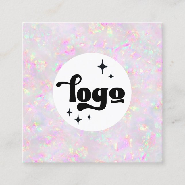  logo on pastel opal mineral business card (Front)