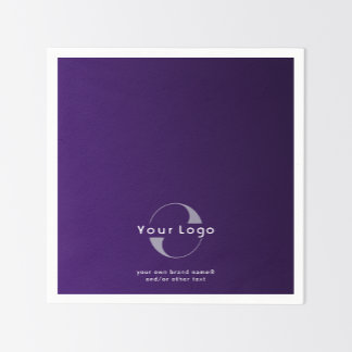 Logo on Purple + White Text Company Business Paper Napkin