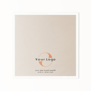 Logo on Tan + Black Text Company Business Paper Na Napkin