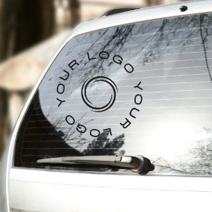 Logo on Vinyl circle Business Bumper Car Window