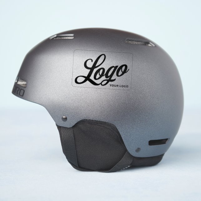 Logo on Vinyl rectangle Company Business Helmet (Helmet Side)