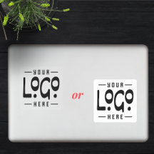 Logo on Vinyl square Business brand Clear Laptop