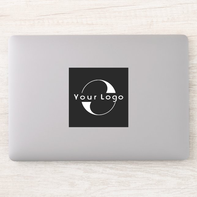 Logo on Vinyl square Business Company Laptop Black (Computer)