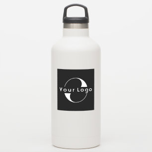 Logo on Vinyl square Water Bottle Business Black S