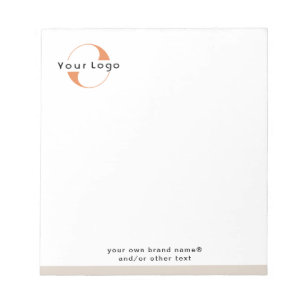 Logo on White & Tan, Black Text Company Business N Notepad