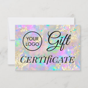 logo opal stone gift certificate