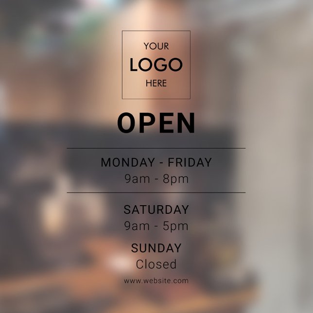 Logo Open Modern Professional  Window Cling (Creator Uploaded)