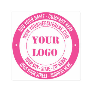 Logo or Photo Address Round Colour Stamp Template