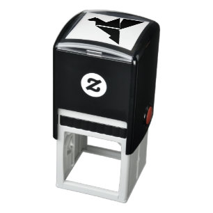 logo-origami-bird-flying-blue self-inking stamp