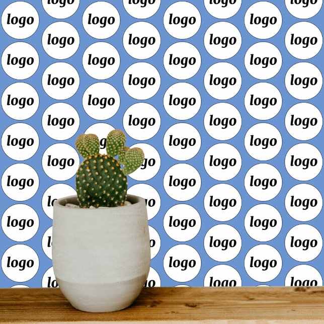 Logo Pattern Business Blue Wallpaper (Simple custom logo pattern business promotional wallpaper In blue)