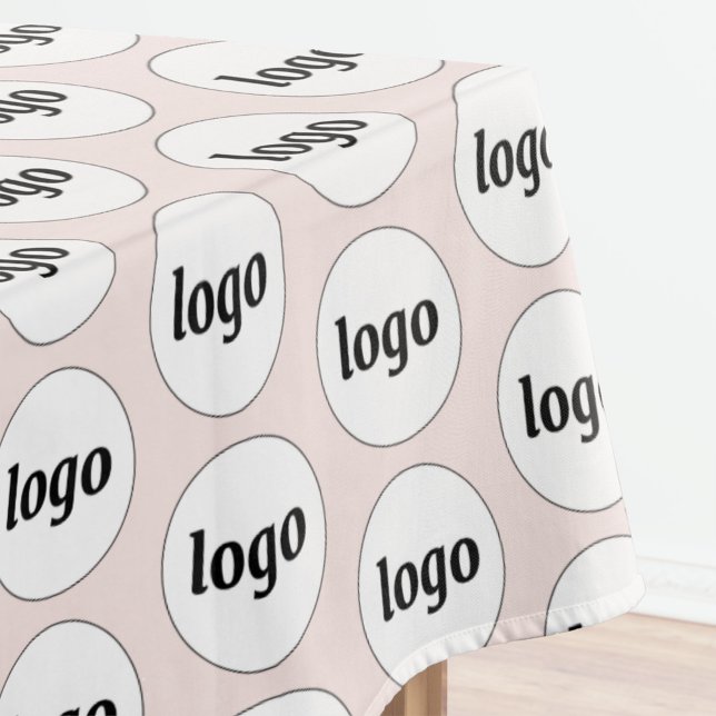 Logo Pattern Business Branding Blush Pink Tablecloth (Simple logo pattern business promotional blush pink tablecloth for trade shows, catering and events)