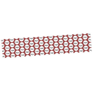 Logo Pattern Business Branding Burgundy Red Short Table Runner